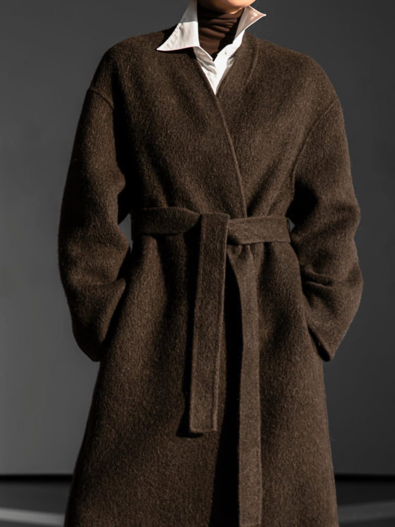Paper Moon - Korean Women Fashion - #vintageinspired - Luxe Suri Alpaca Fuzzy Handmade Robe Coat - 7