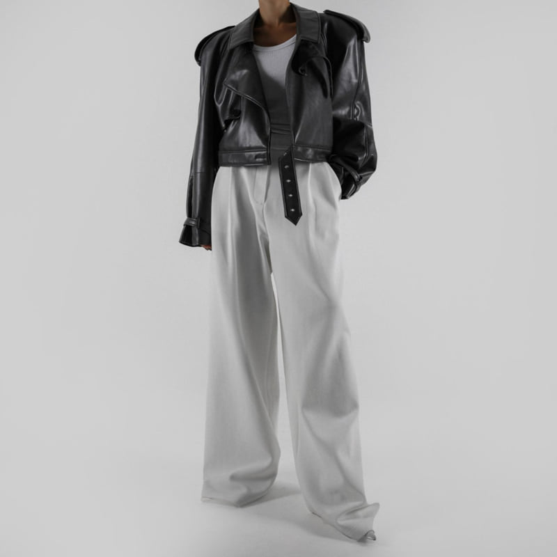 Paper Moon - Korean Women Fashion - #vintageinspired - Sweat Wide Pintuck Trousers