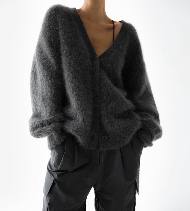 Paper Moon - Korean Women Fashion - #vintagekidsstyle - Luxe Mink Angora Knit Cardigan - 8