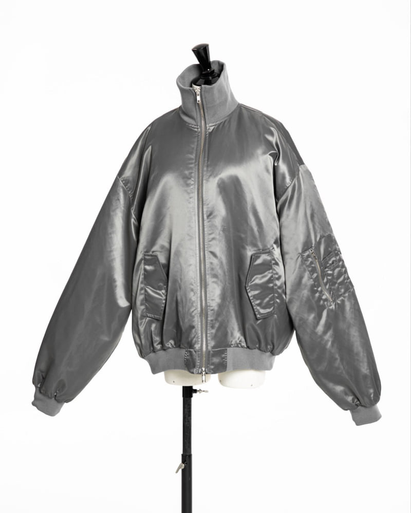 Paper Moon - Korean Women Fashion - #vintagekidsstyle - Oversized High Neck Padded Bomber Jacket - 12