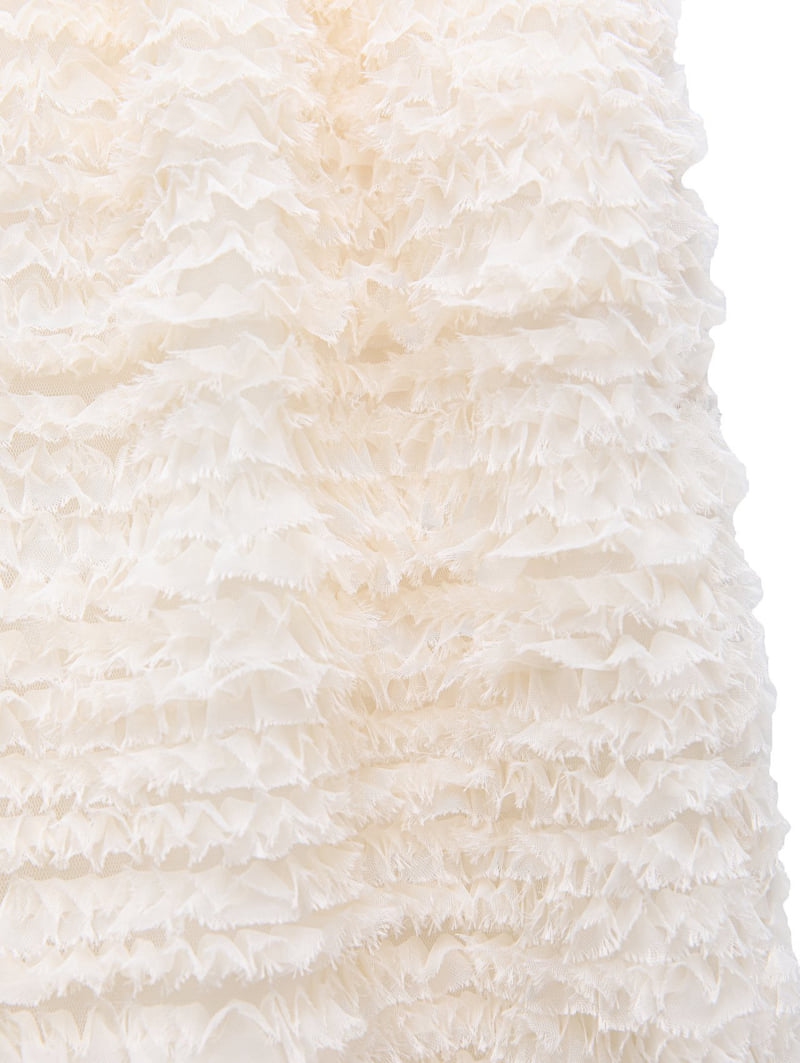 Paper Moon - Korean Women Fashion - #vintagekidsstyle - Luxe Feather Lace Detail Wide Trousers - 11