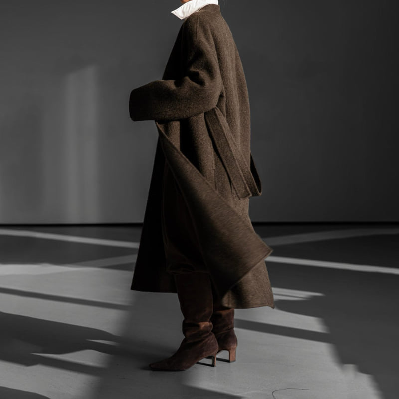 Paper Moon - Korean Women Fashion - #vintagekidsstyle - Luxe Suri Alpaca Fuzzy Handmade Robe Coat - 8