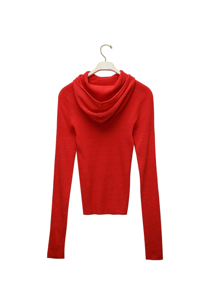 Paper Moon - Korean Women Fashion - #vintagekidsstyle - Whole Garment Hood Knit Top - 7