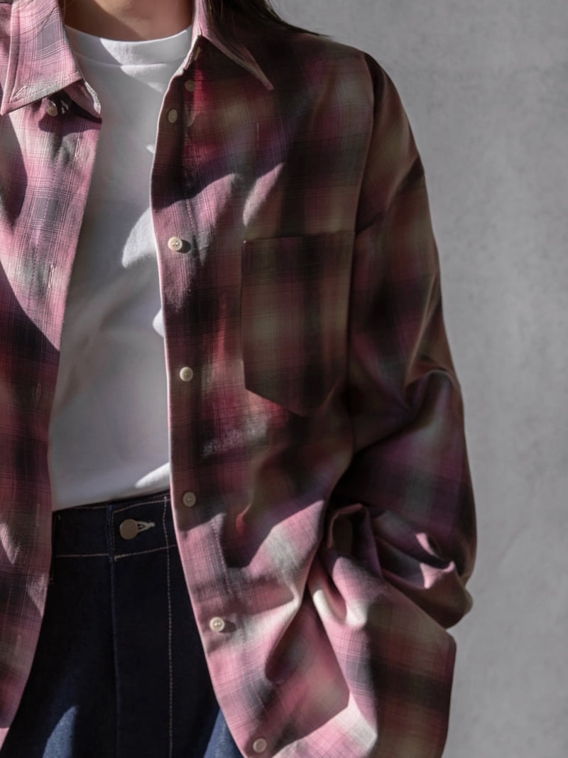 Paper Moon - Korean Women Fashion - #vintagekidsstyle - Oversized Plaid Check Button Down Shirt - 3