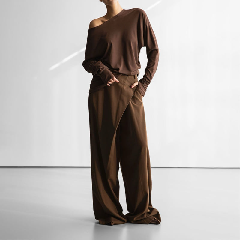 Paper Moon - Korean Women Fashion - #womensfashion - Unbalanced Jersey Finger Hole Tee - 2