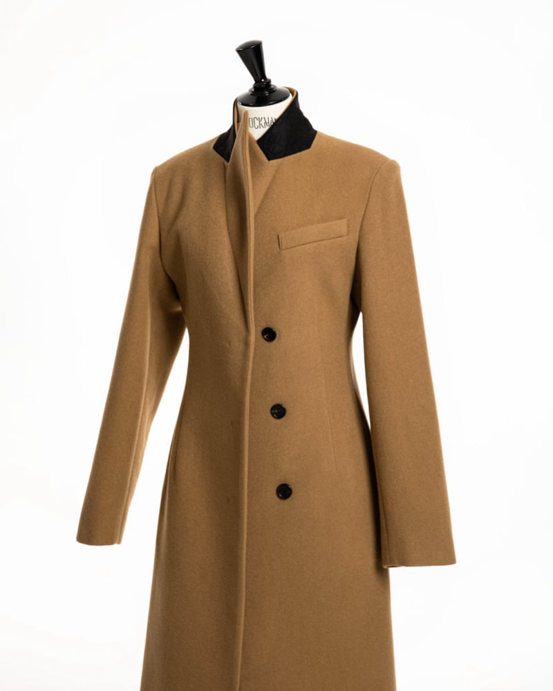 Paper Moon - Korean Women Fashion - #momslook - Luxe Peaked Lapel Hidden Three Button Maxi Coat - 4