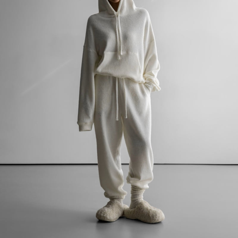 Paper Moon - Korean Women Fashion - #womensfashion - Hairy Texture Cozy Hooded Top - 3