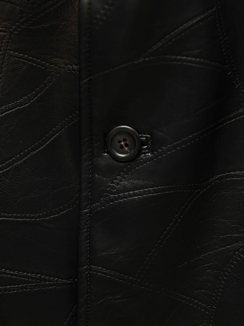 Paper Moon - Korean Women Fashion - #womensfashion - Patchwork Vegan Single Button Half Coat - 10