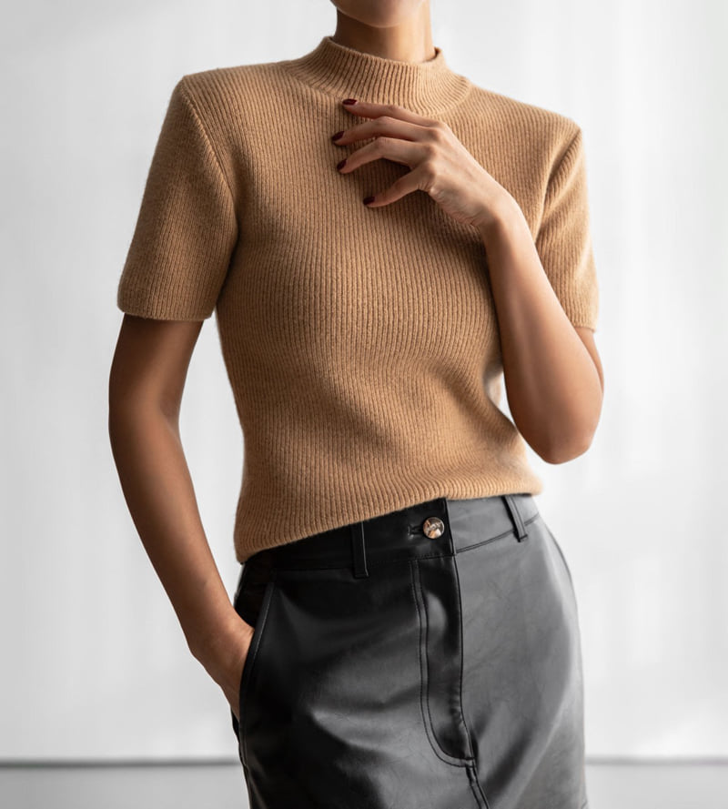 Paper Moon - Korean Women Fashion - #womensfashion - Cashmere Wool Half Turtleneck Crop Knit Top - 5