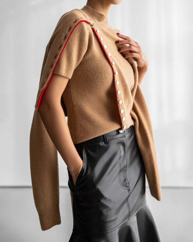 Paper Moon - Korean Women Fashion - #womensfashion - Cashmere Wool Half Turtleneck Crop Knit Top - 7