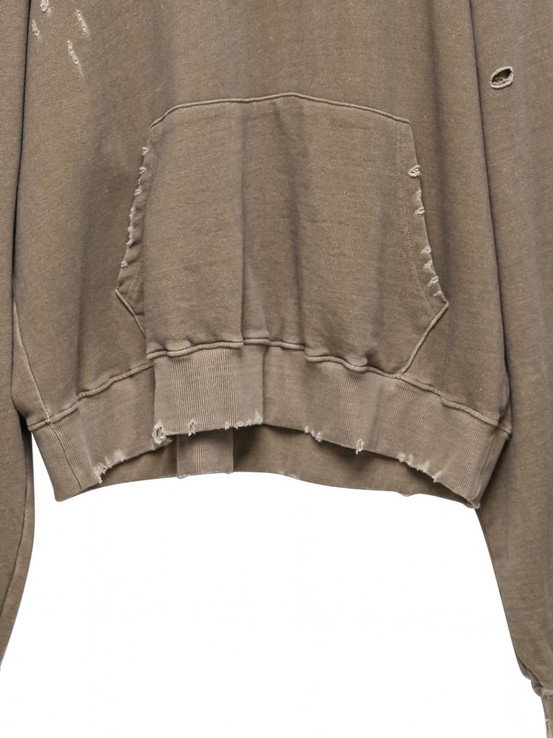 Paper Moon - Korean Women Fashion - #womensfashion - Oversized Pigment Cutting Detail Hoodie - 11