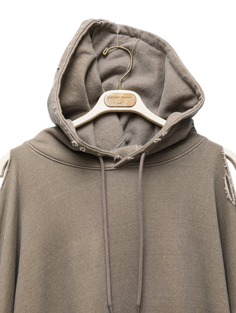 Paper Moon - Korean Women Fashion - #womensfashion - Oversized Pigment Cutting Detail Hoodie - 9