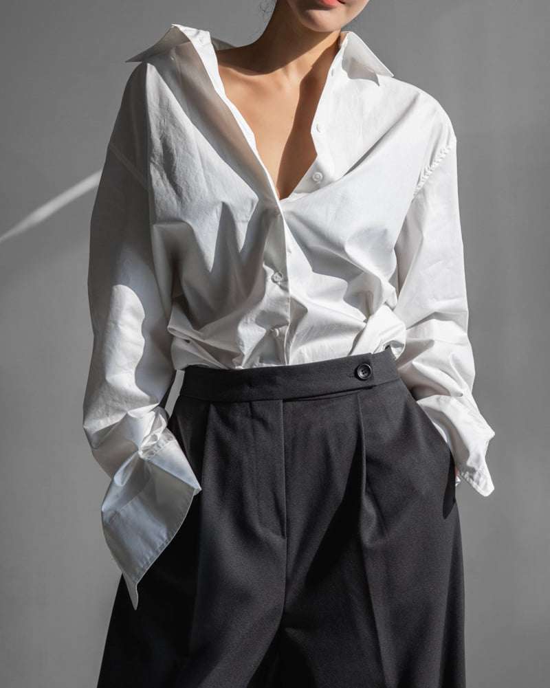 Paper Moon - Korean Women Fashion - #womensfashion - Classic Premium Cotton Button Down Shirt - 3