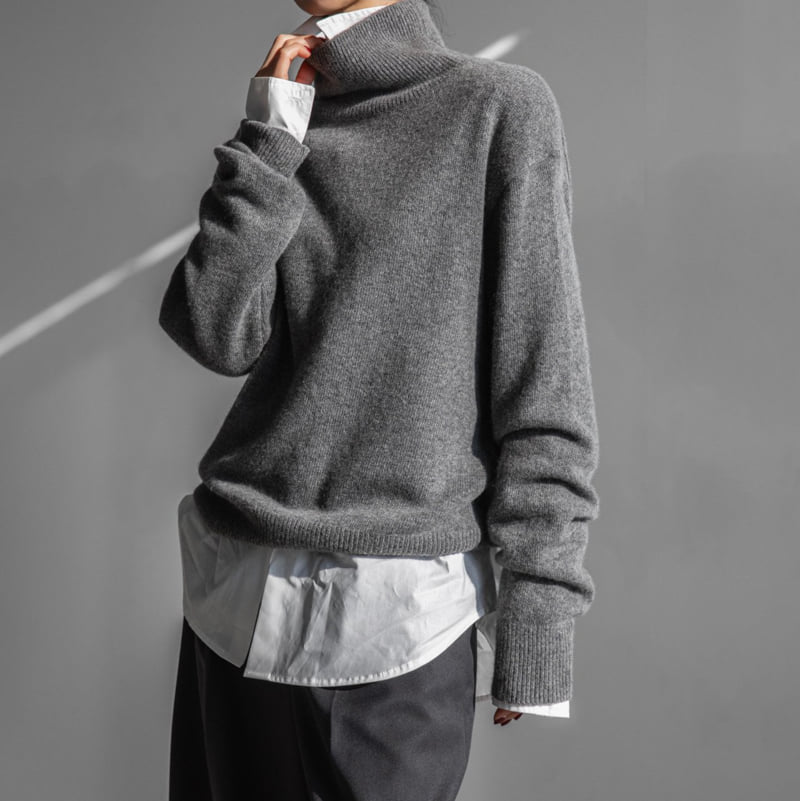 Paper Moon - Korean Women Fashion - #womensfashion - Cashmere Wool High Neck Knit Top