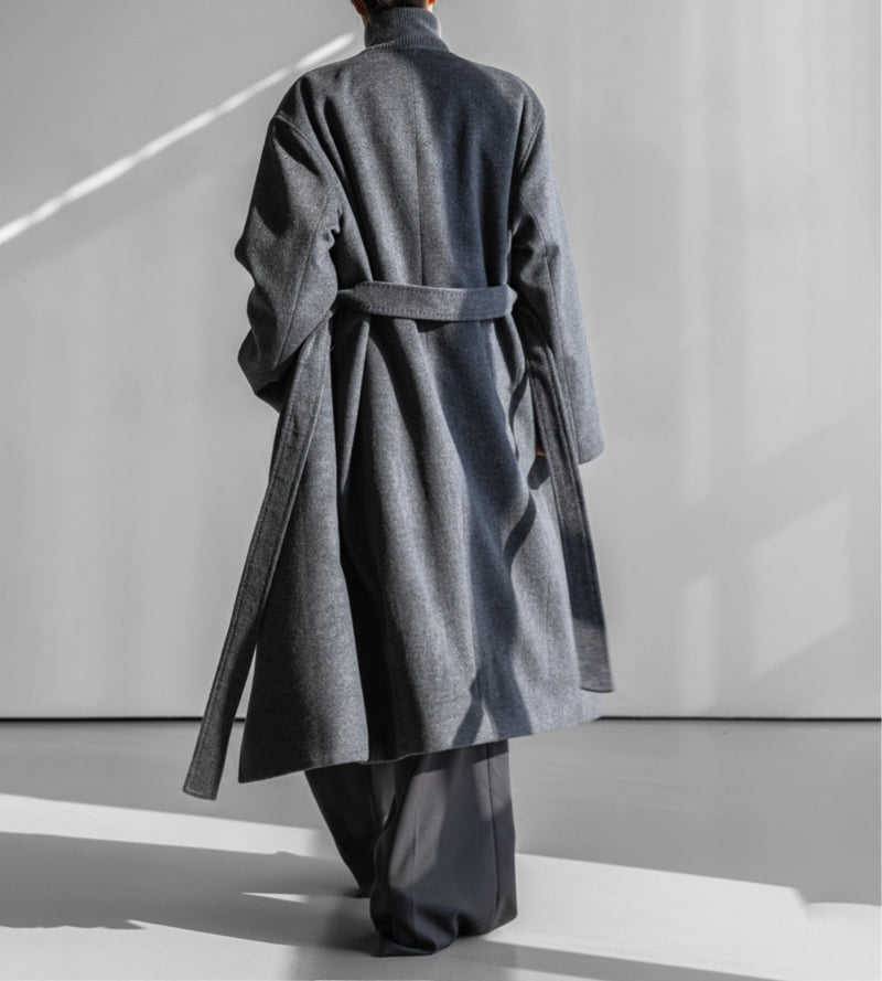 Paper Moon - Korean Women Fashion - #womensfashion - Luxe Cashmere Wool Stitch Point Robe Belted Coat - 6