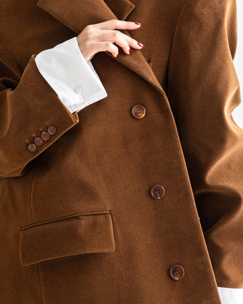 Paper Moon - Korean Women Fashion - #womensfashion - Oversized Hidden Button Single Dobby Coat