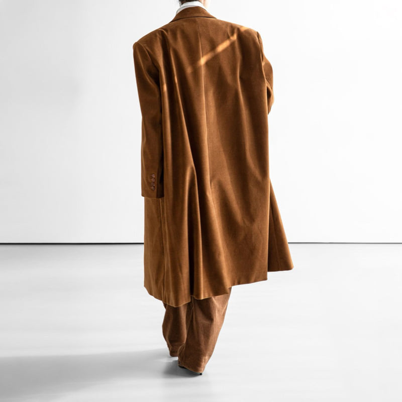 Paper Moon - Korean Women Fashion - #womensfashion - Oversized Hidden Button Single Dobby Coat - 3