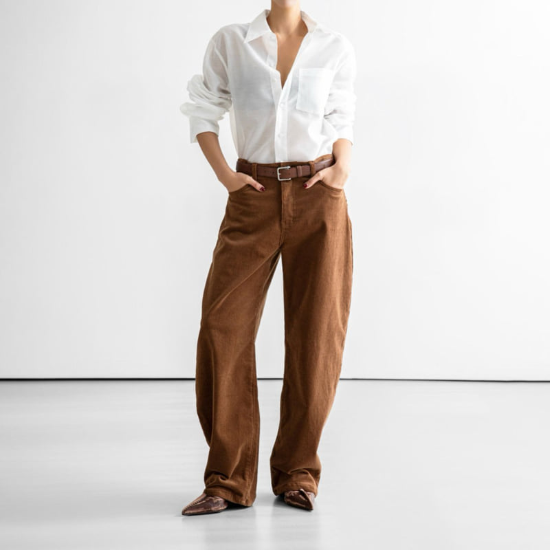 Paper Moon - Korean Women Fashion - #womensfashion - Classic Corduroy Volume Pants - 2