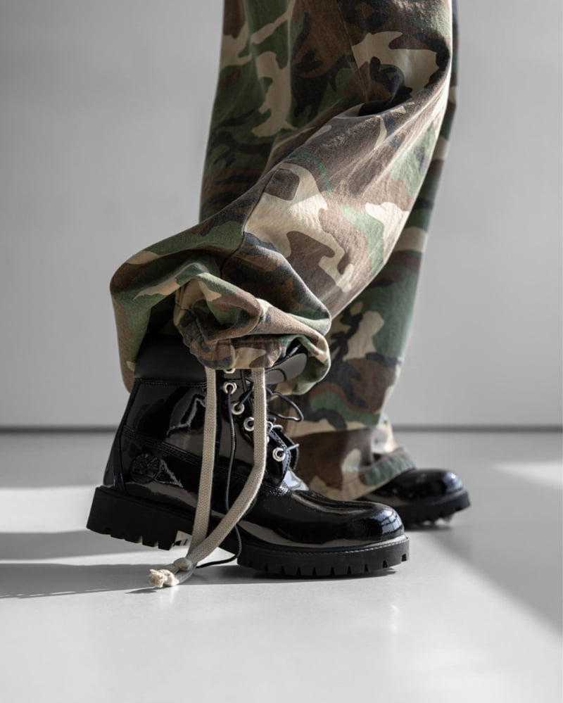 Paper Moon - Korean Women Fashion - #womensfashion - Camouflage Cotton Banded Maxi Wide Trousers - 5