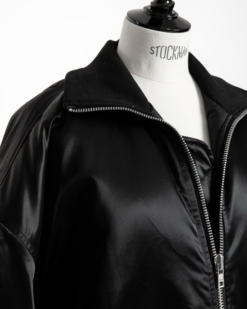 Paper Moon - Korean Women Fashion - #womensfashion - Oversized High Neck Padded Bomber Jacket - 6