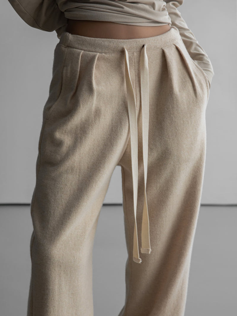 Paper Moon - Korean Women Fashion - #womensfashion - Wool Pintuck Lounge Trousers - 12