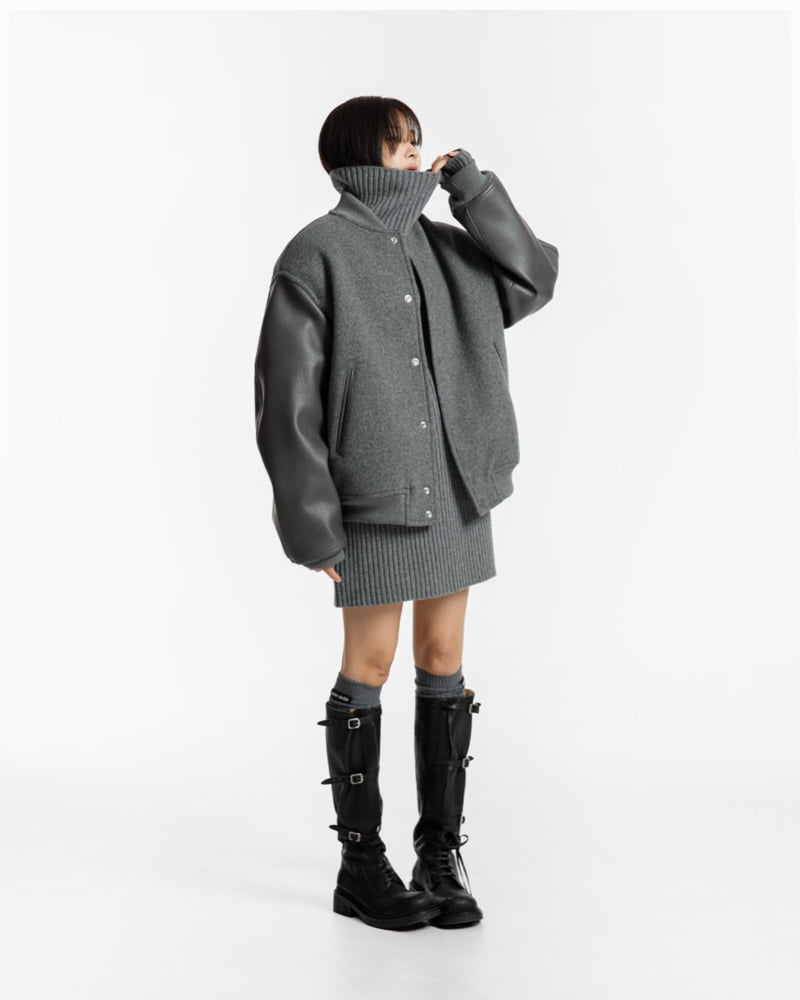 Paper Moon - Korean Women Fashion - #womensfashion - Classic Oversized Stadium Jacket