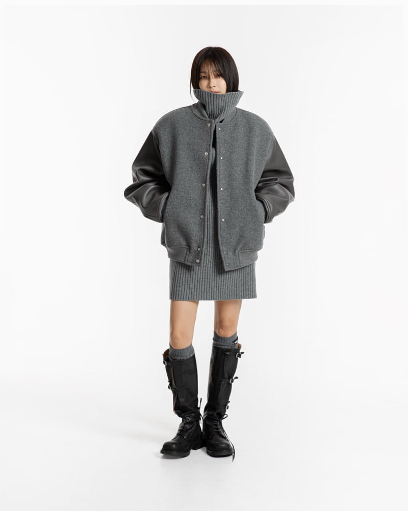 Paper Moon - Korean Women Fashion - #womensfashion - Classic Oversized Stadium Jacket - 3