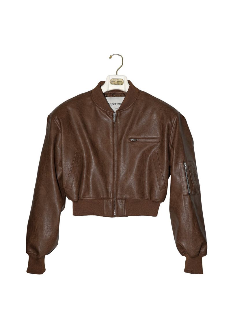 Paper Moon - Korean Women Fashion - #womensfashion - Vegan Cropped Pull Up Bomber Jacket - 6