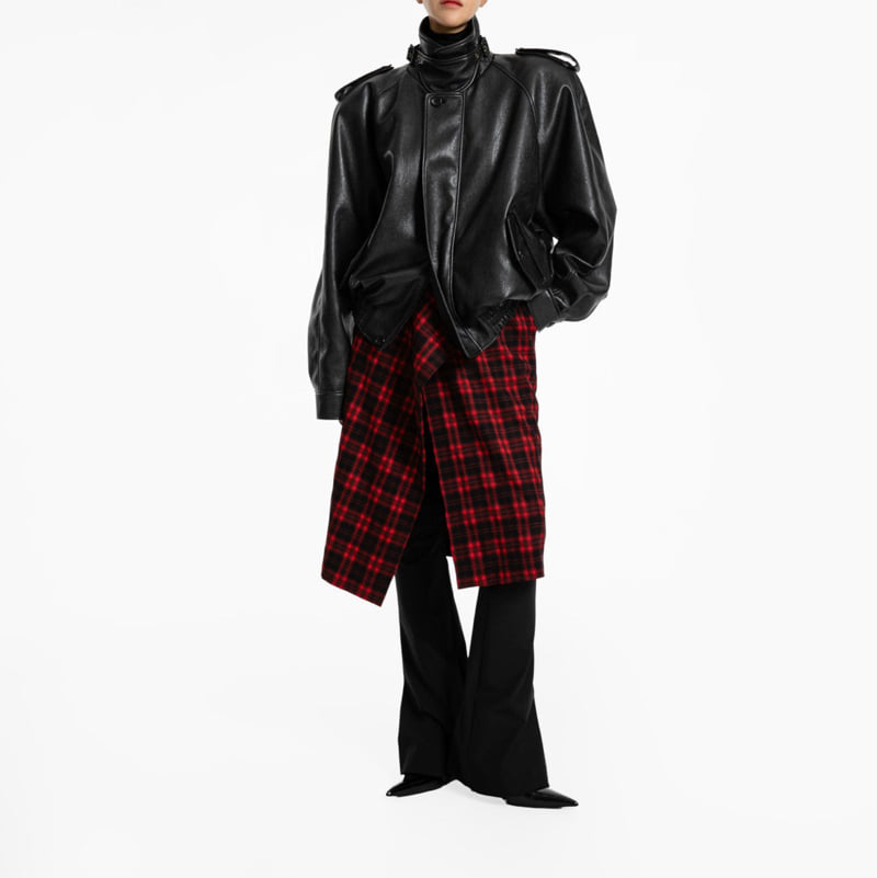 Paper Moon - Korean Women Fashion - #womensfashion - Plaid Check Pattern Wrap Midi Skirt - 2