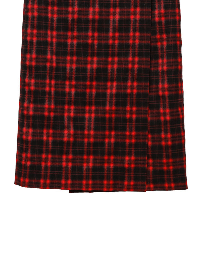 Paper Moon - Korean Women Fashion - #womensfashion - Plaid Check Pattern Wrap Midi Skirt - 8