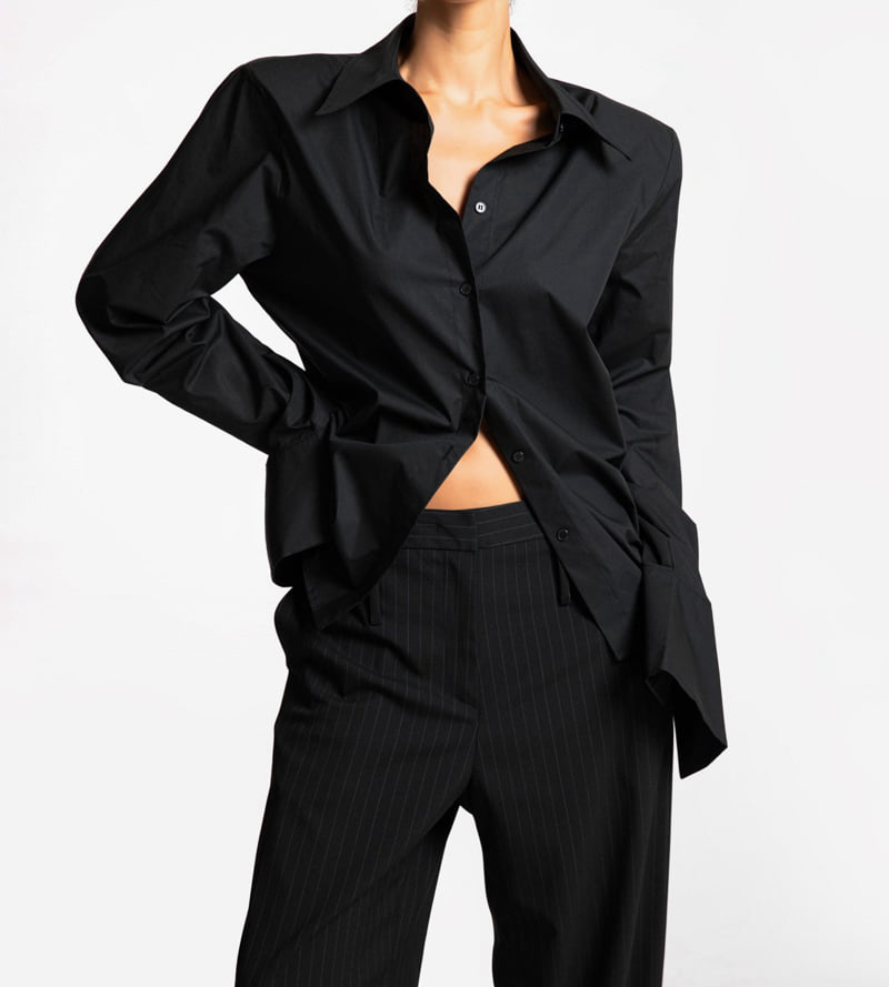 Paper Moon - Korean Women Fashion - #womensfashion - Wing Cuffs Detail Button Down Shirt - 3