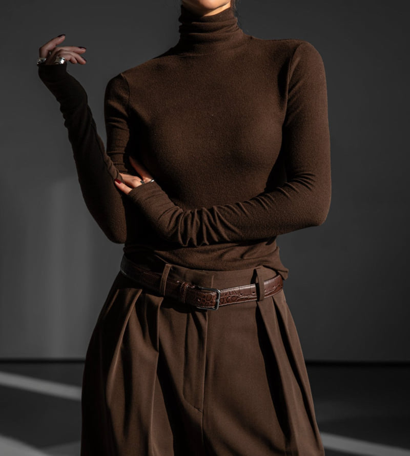 Paper Moon - Korean Women Fashion - #womensfashion - Soft Warm Texture Classic Turtleneck Tee