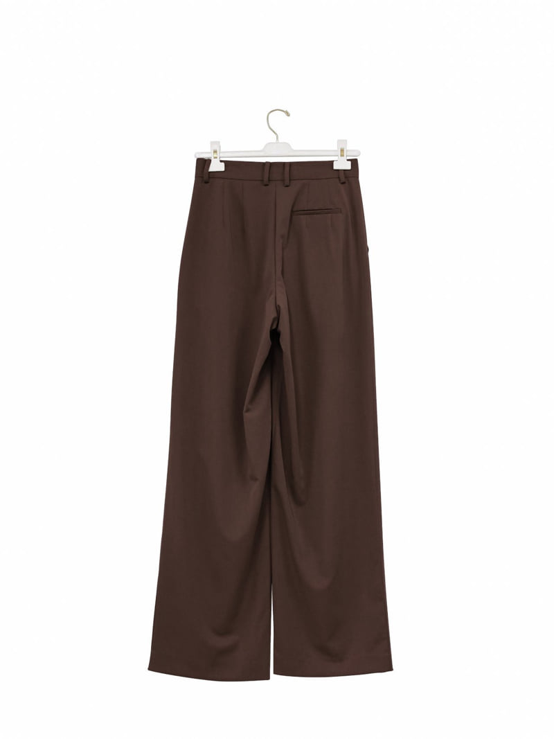 Paper Moon - Korean Women Fashion - #momslook - Low Waist Double Pleat Wide Trousers - 4