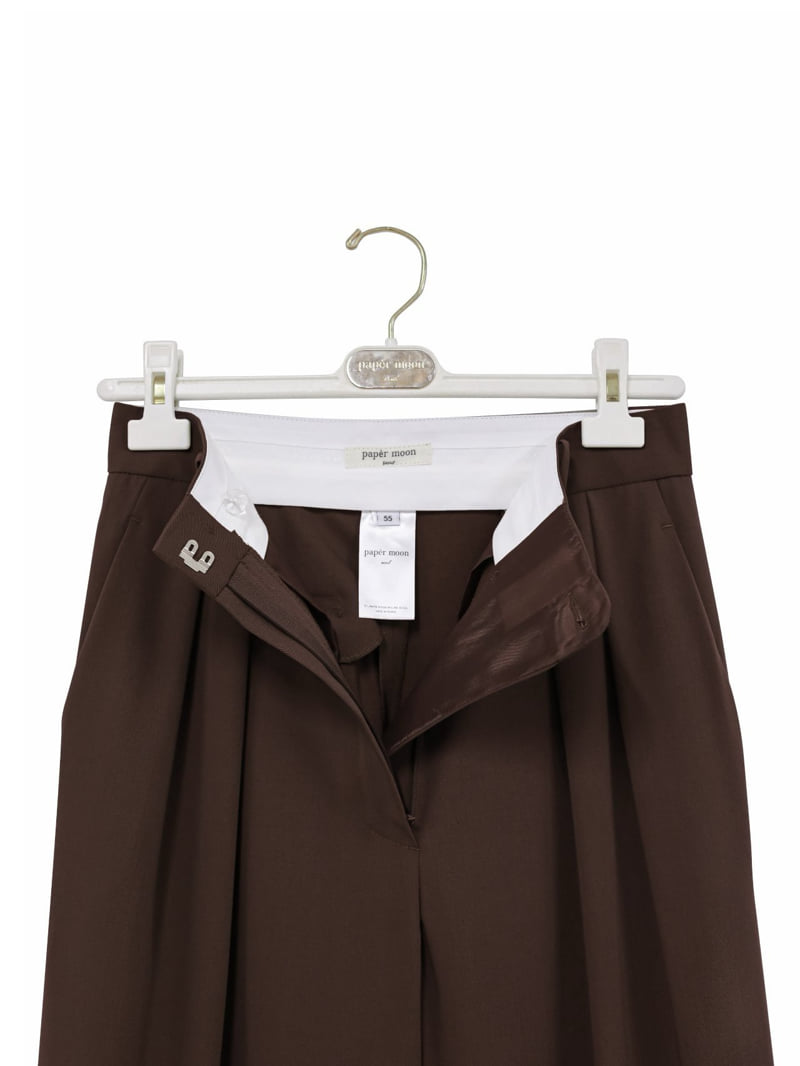 Paper Moon - Korean Women Fashion - #womensfashion - Low Waist Double Pleat Wide Trousers - 8