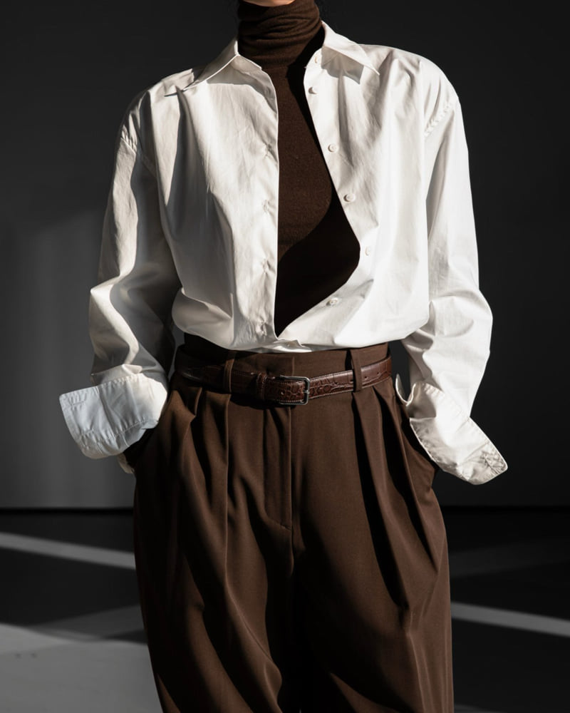 Paper Moon - Korean Women Fashion - #womensfashion - Classic Premium Cotton Button Down Shirt - 3