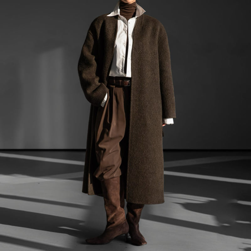 Paper Moon - Korean Women Fashion - #womensfashion - Luxe Suri Alpaca Fuzzy Handmade Robe Coat - 2