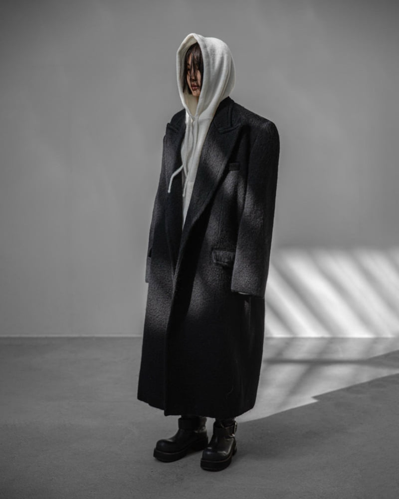 Paper Moon - Korean Women Fashion - #womensfashion - Peaked Lapel Mohair Maxi Oversized Coat - 11
