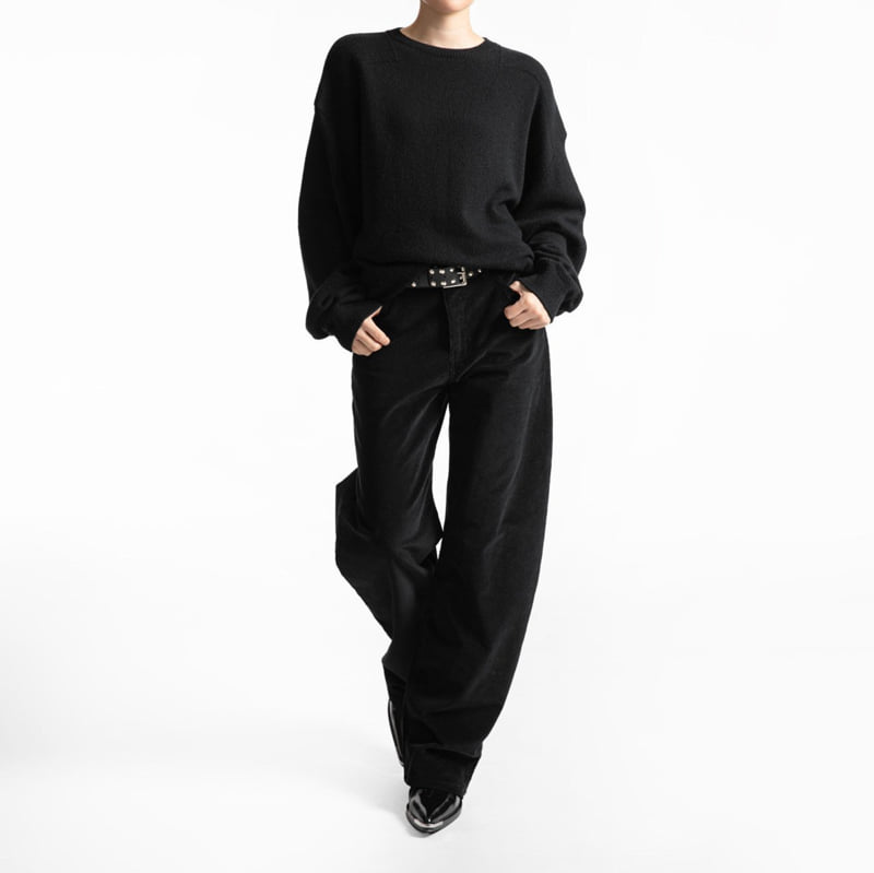 Paper Moon - Korean Women Fashion - #womensfashion - Double Knitting Shoulder Detail Round Neck Knit - 10