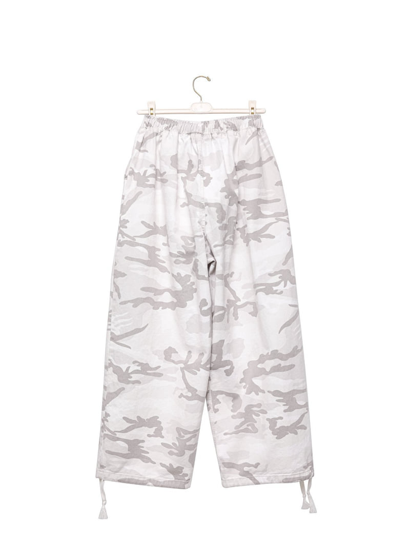 Paper Moon - Korean Women Fashion - #womensfashion - Camouflage Cotton Banded Maxi Wide Trousers - 7