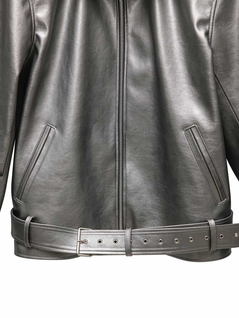 Paper Moon - Korean Women Fashion - #womensfashion - Oversingle Zipper Belted Buckle Jacket - 10