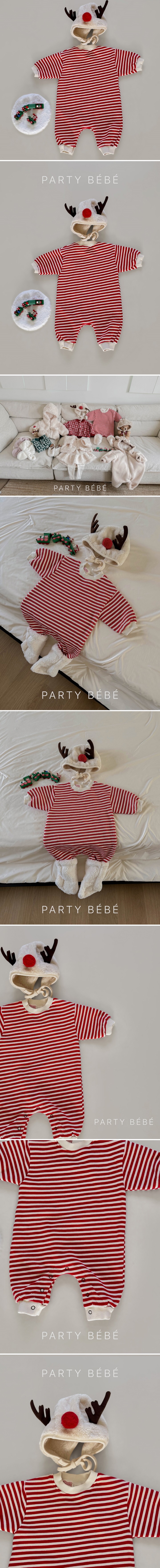 Party Kids - Korean Baby Fashion - #babyoninstagram - Rudolph Suit Set (with Bonnet) - 2