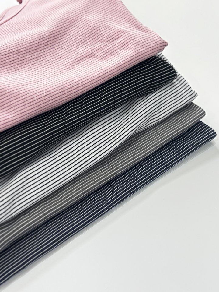 Pastel Deer - Korean Women Fashion - #momslook - Fleece Warm Stripe Long Sleeve Tee - 2