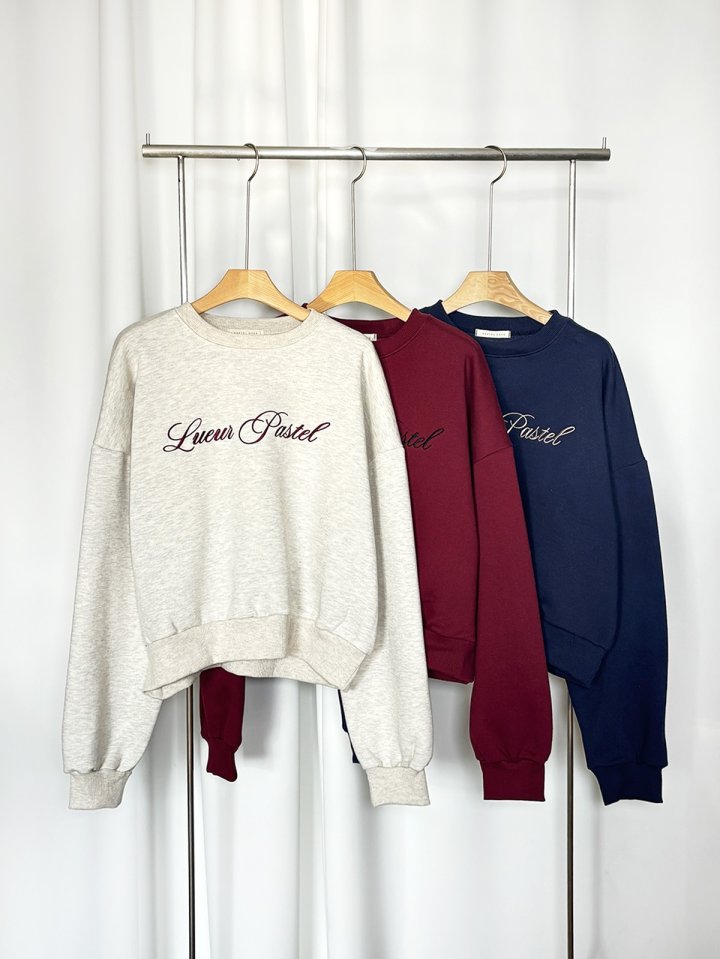 Pastel Deer - Korean Women Fashion - #restrostyle - Fleece Pastel Crop Sweatshirt - 2
