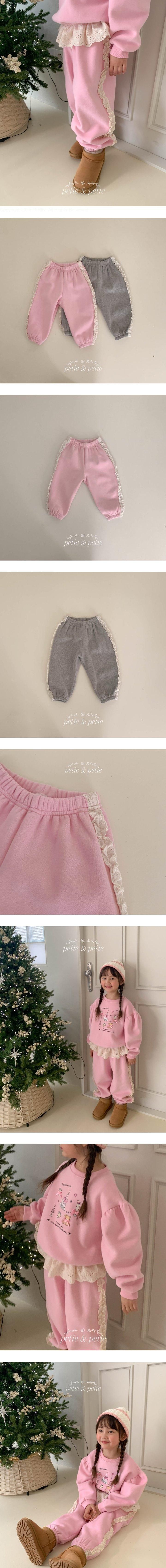 Petit & Petit - Korean Children Fashion - #kidsshorts - Coco Lace Jogger Pants - 2
