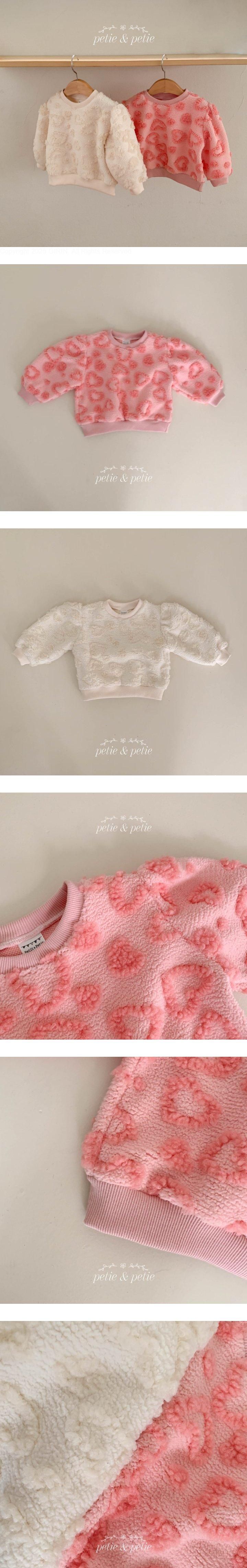 Petit & Petit - Korean Children Fashion - #minifashionista - Fuzzy Heart Sweatshirt - 2
