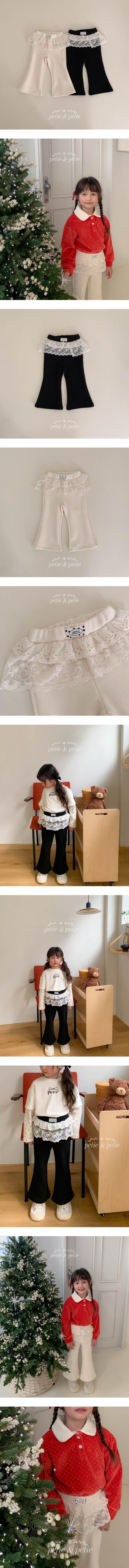 Petit & Petit - Korean Children Fashion - #todddlerfashion - Lace Flare Pants - 2