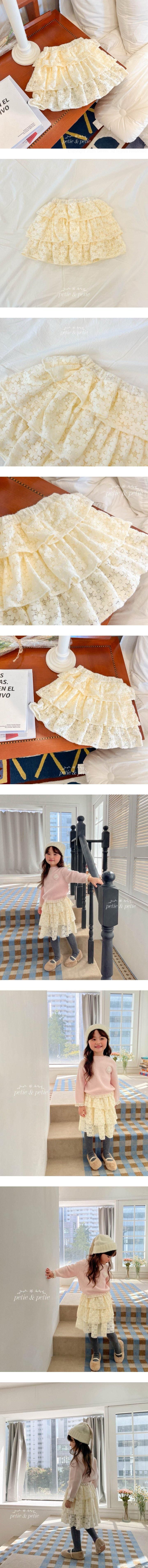 Petit & Petit - Korean Children Fashion - #toddlerclothing - Flower Lace Tiered Skirt - 2