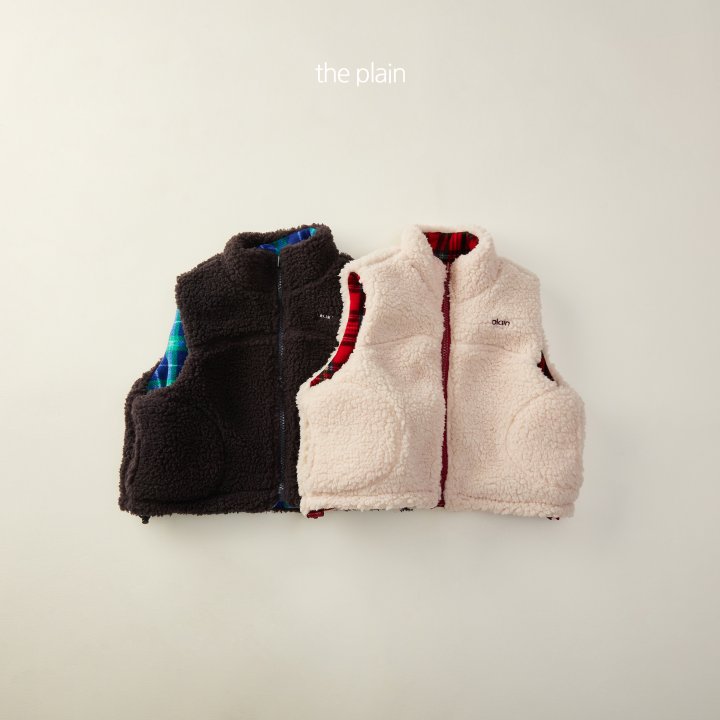 Plain - Korean Children Fashion - #childofig - Pompom Check Reversible Vest