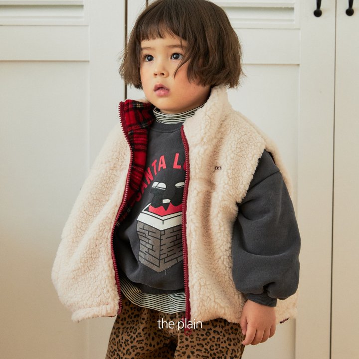 Plain - Korean Children Fashion - #childofig - Pompom Check Reversible Vest - 2
