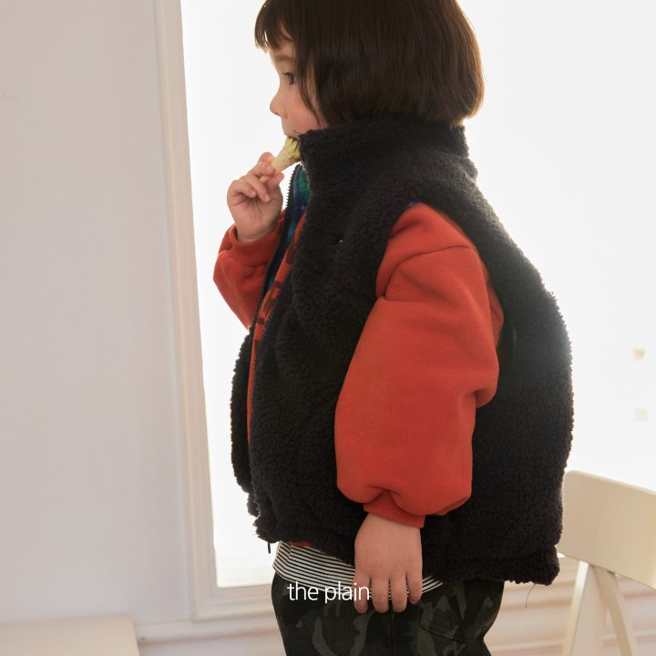 Plain - Korean Children Fashion - #childrensboutique - Pompom Check Reversible Vest - 4